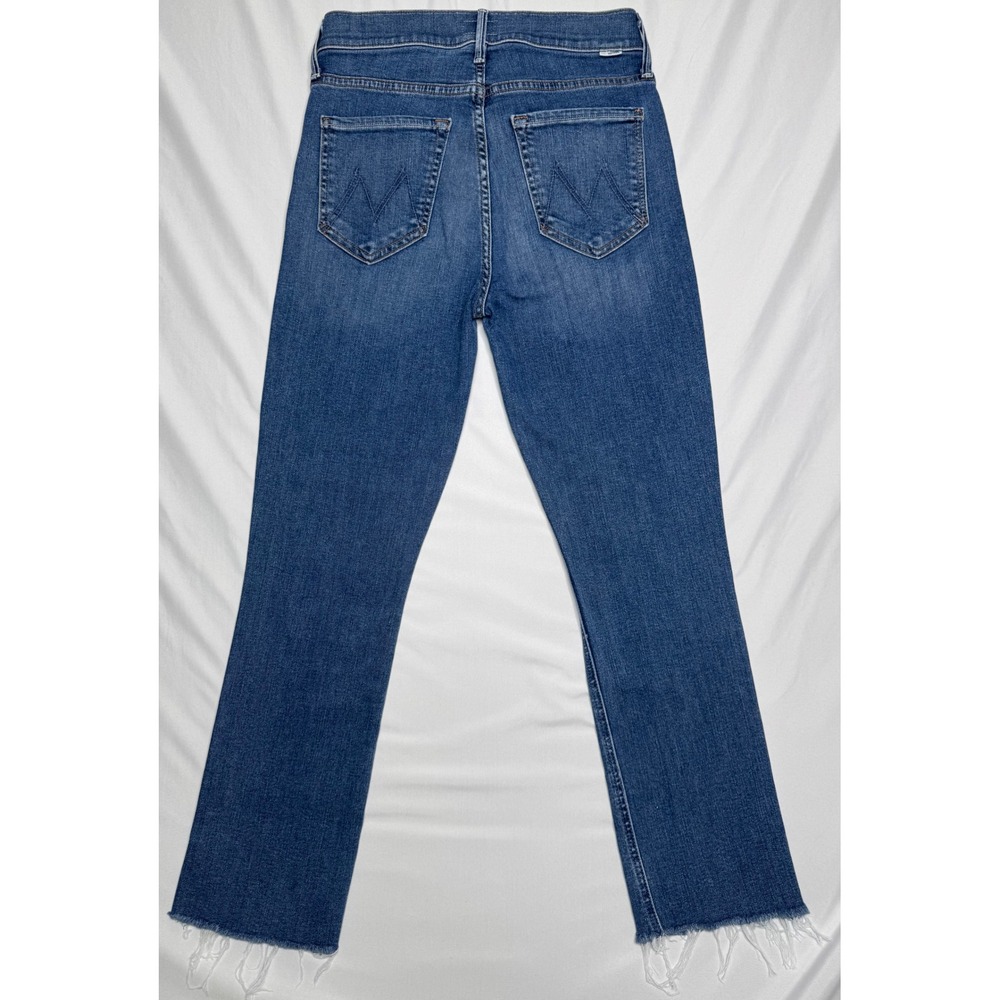 Mother The Mid Rise Dazzler Ankle Fray Jeans This Time Next Year Blue Size 26 - Picture 4 of 7